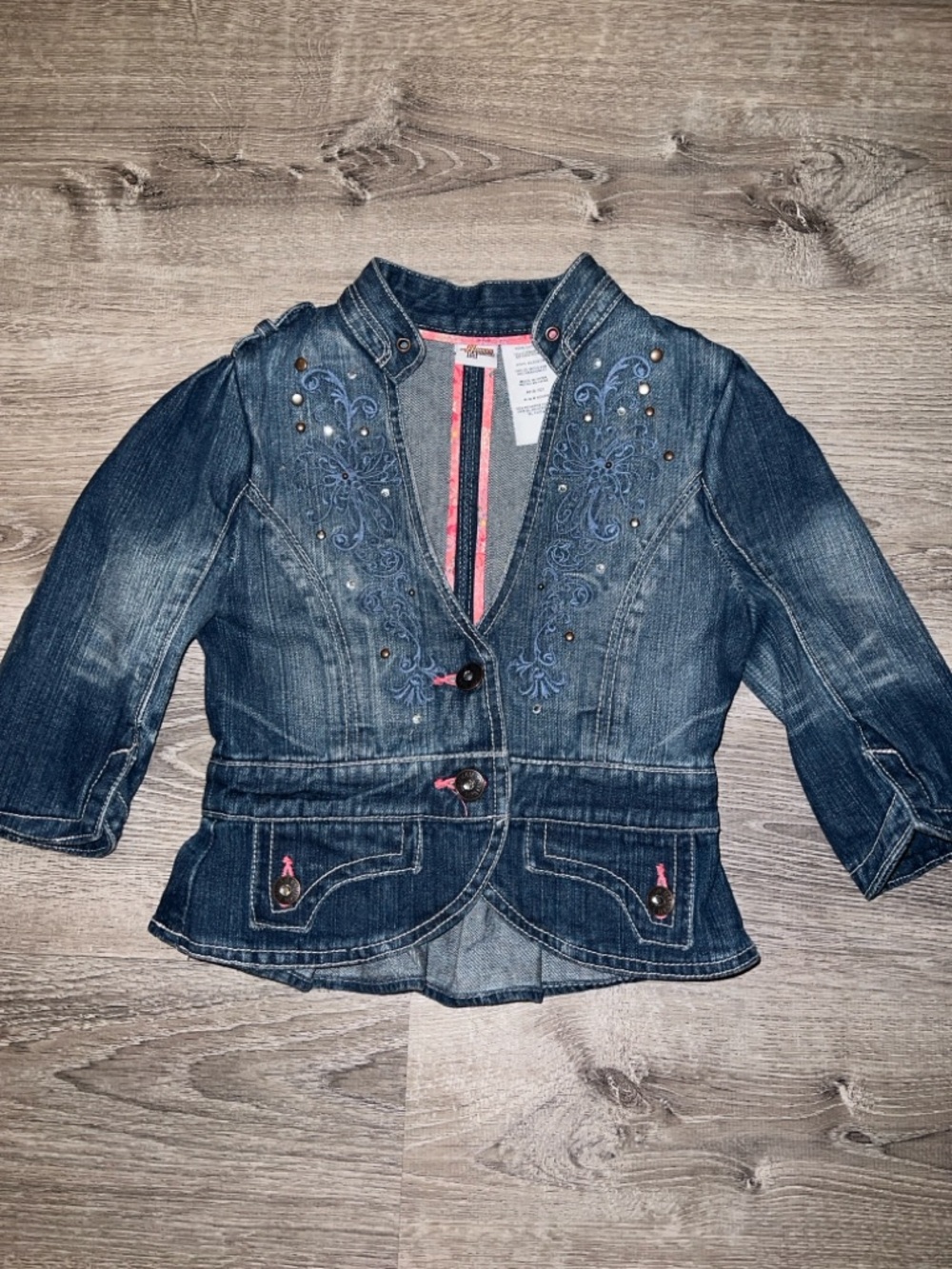Girls Hannah Montana Denim Jacket with Embroidered Detail